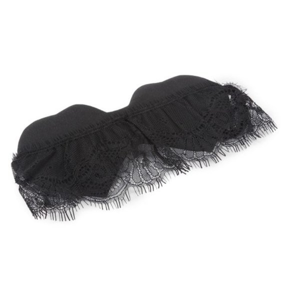 🆕 NWT La Perla Alissa Lace-Trim Silk-Blend Eye Mask black heart shaped sexy - Picture 1 of 8